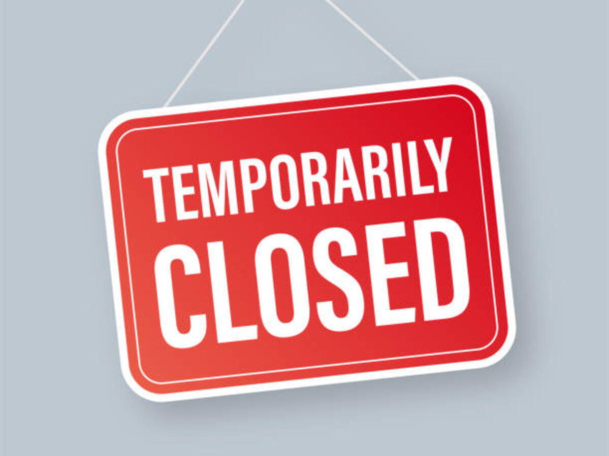 Temporarily closed sign